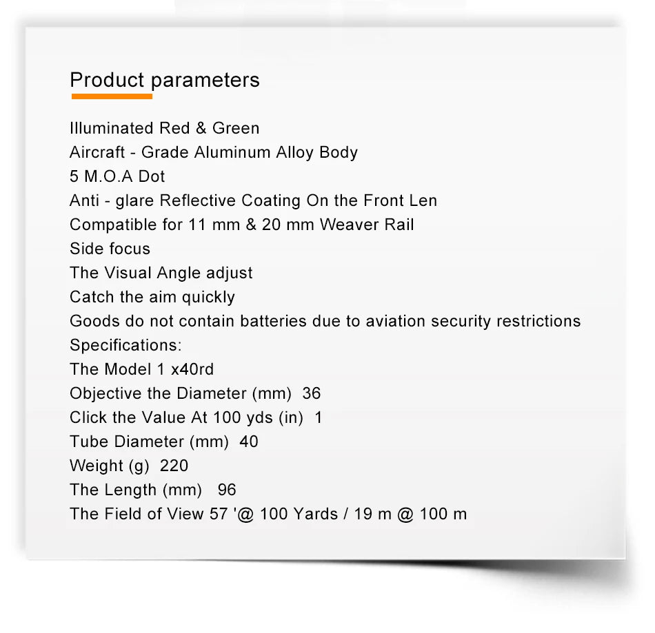 Red Dot Sight 1x40mm Reflex Sight Waterproof & Shockproof & Fog-Proof Red Dot Scope with 1 inch Riser Mount