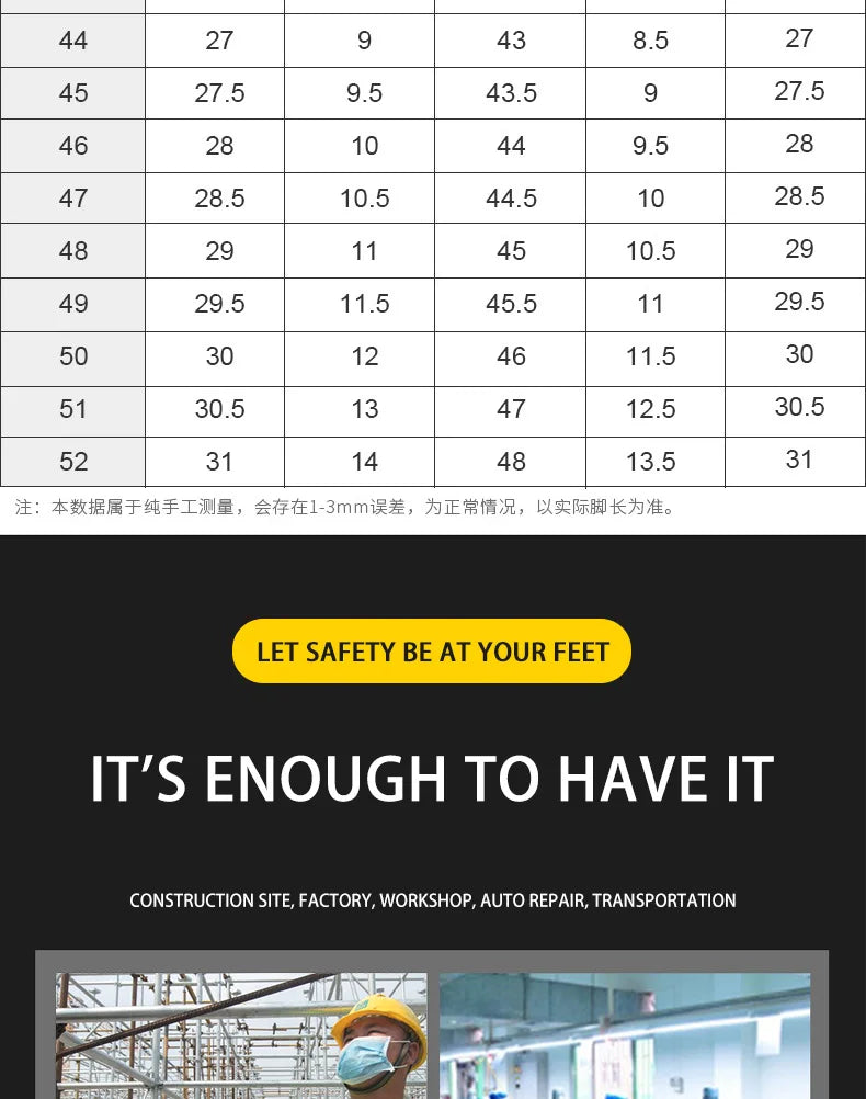 Composite Toe Work Boots Mens Puncture-Proof Midsole Non-Slip Breathable & Comfort Fit for Warehouse Use Anti-smash Work Boots