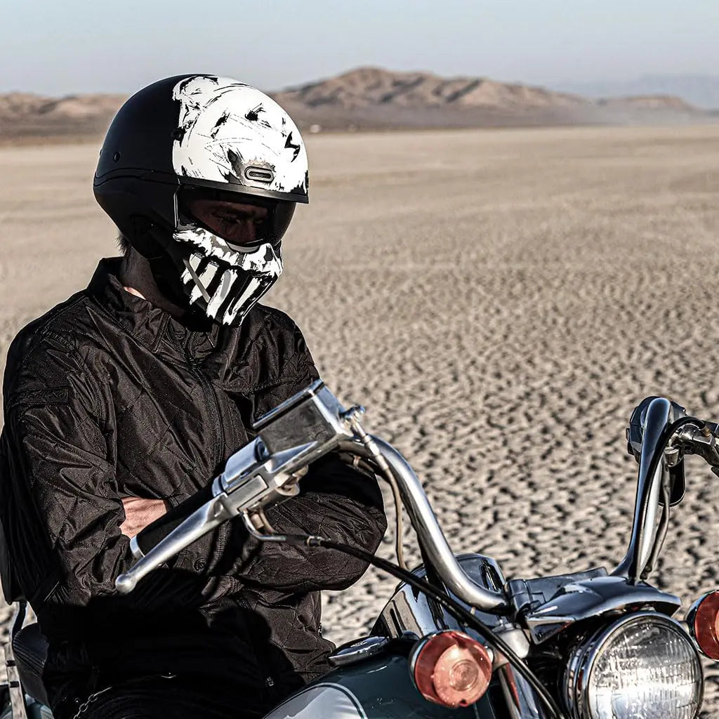 Covert X Open Face Half Shell 3/4 Mode Motorcycle Helmet Comm Ready Speaker Pockets DOT