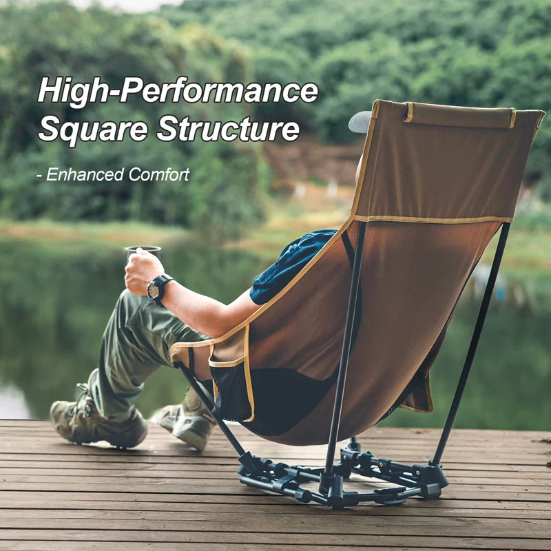 OneTigris Portable Camping Chairs Outdoor High Back Chair For Fishing Trekking BBQ Parties Gardening Indoor Use