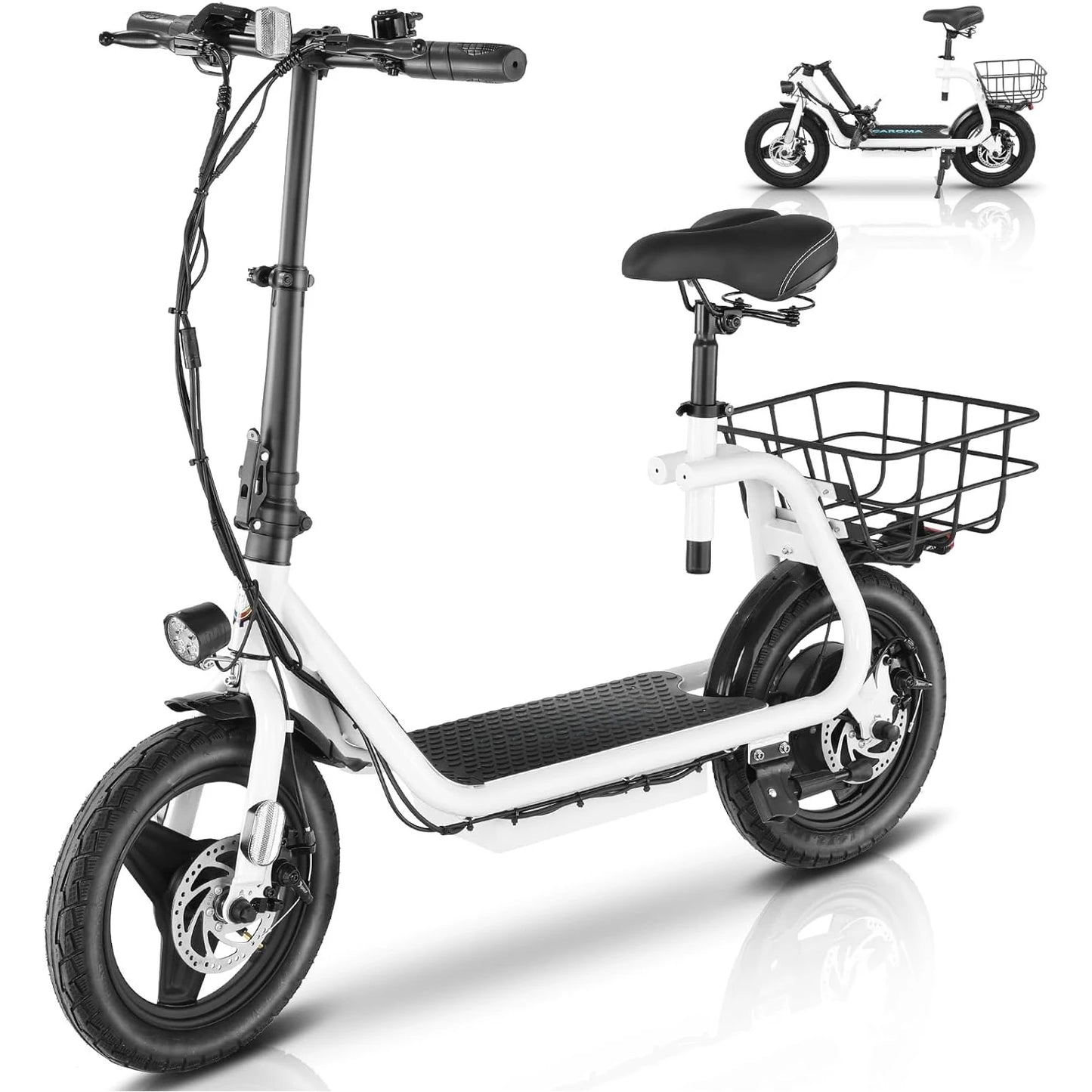 Peak 1200W Electric Scooters for Adults 14" Tire, 500Wh Battery, 30Miles Range, 20MPH Top Speed, Adjustable Electric Scooter