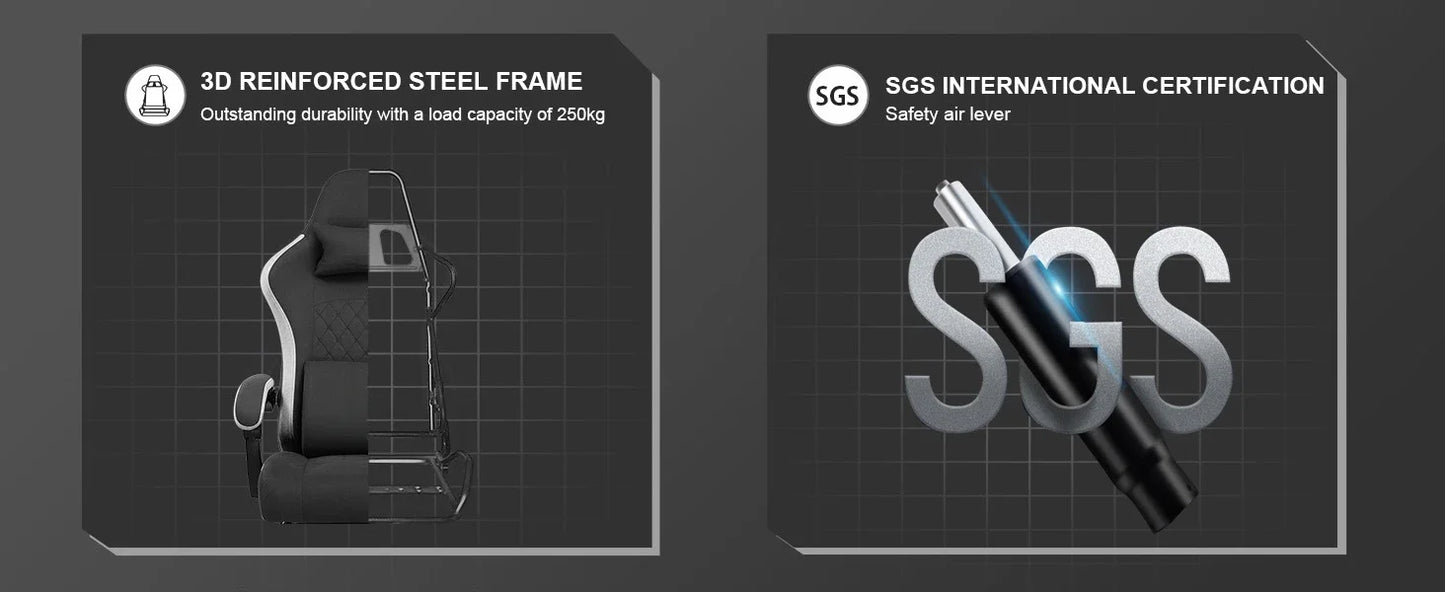 Computer Office Chair with Pocket Spring Cushion, Linkage Armrests and Footrest, High Back Ergonomic Computer Chair .