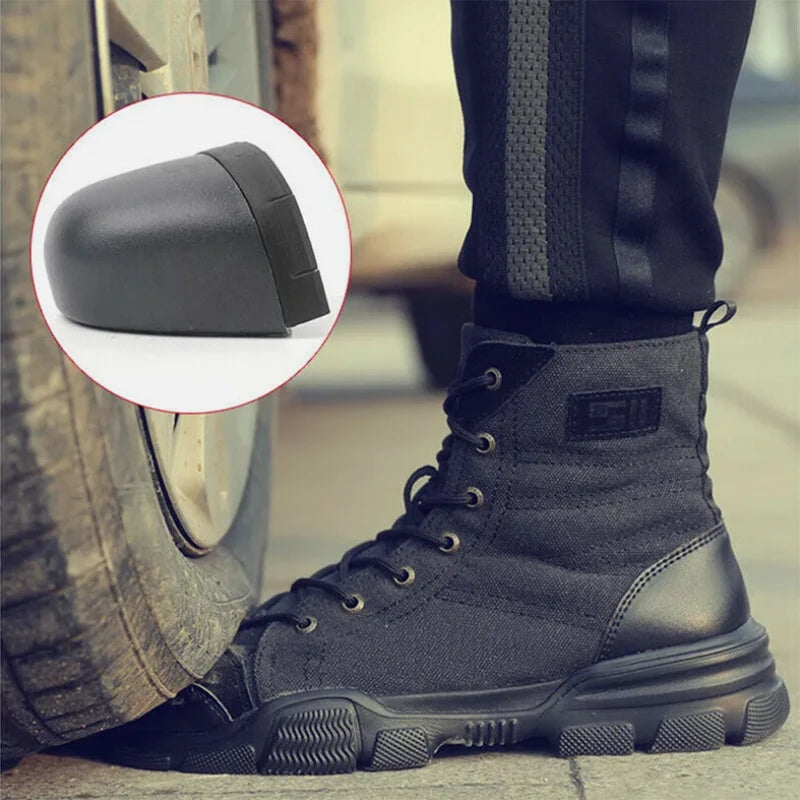 Men’s Industrial Safety Shoes Steel Toe Cap - Anti-Smash Anti-Punctur Outsole Outdoor Indestructible Construction Work Shoes