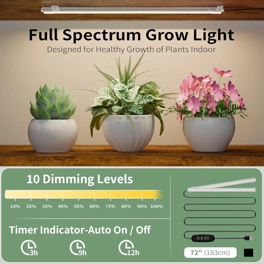 Large Plant Stand Indoor with Grow Light , 5 Tiers 12 Pots Holder, 72" Tall Metal Plant Shelf, Heavy-Duty Rectangle Display Rack