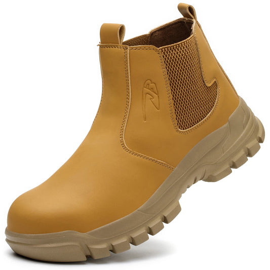 Waterproof Men's Safety Work Boots Steel Toe Shoes Anti Impact And Anti-Puncture Outdoor Adventure Hiking Protective Boots