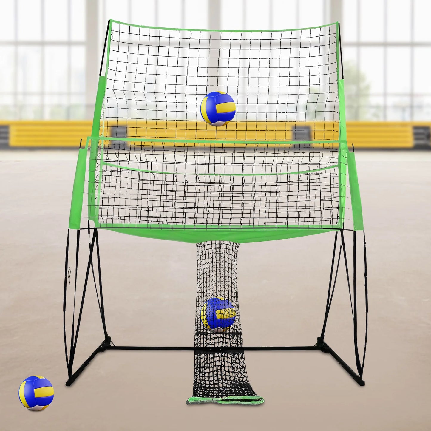 Volleyball Practice Net Station 8*11 FT Adjustable Net Perfect for Indoor and Outdoor Training