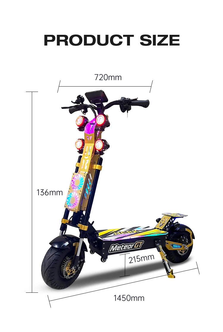 US Warehouse GT-M8 patinete eléctrico 72V50AH Dual Motors 13inch City Wheel Adult Electric Scooter Seat & Trunk Trotinette