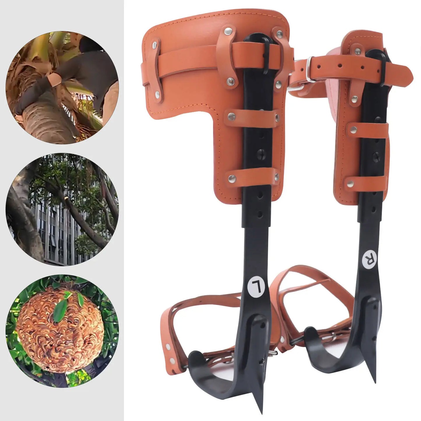 Tree Climbing Spike Set Pole Climbing Spurs Climber Gaffs+Strap Adjustable 100kg