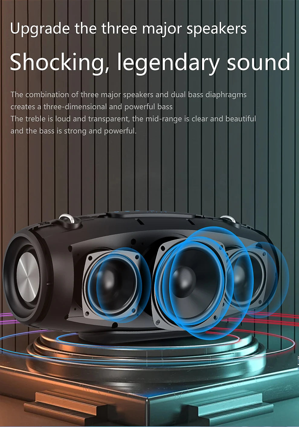 Zealot S67 Wireless Speaker WithShoulder Strap,Outdoor,Waterproof,Portable Speaker with Loud Stero and Booming Bass,40H Playtime