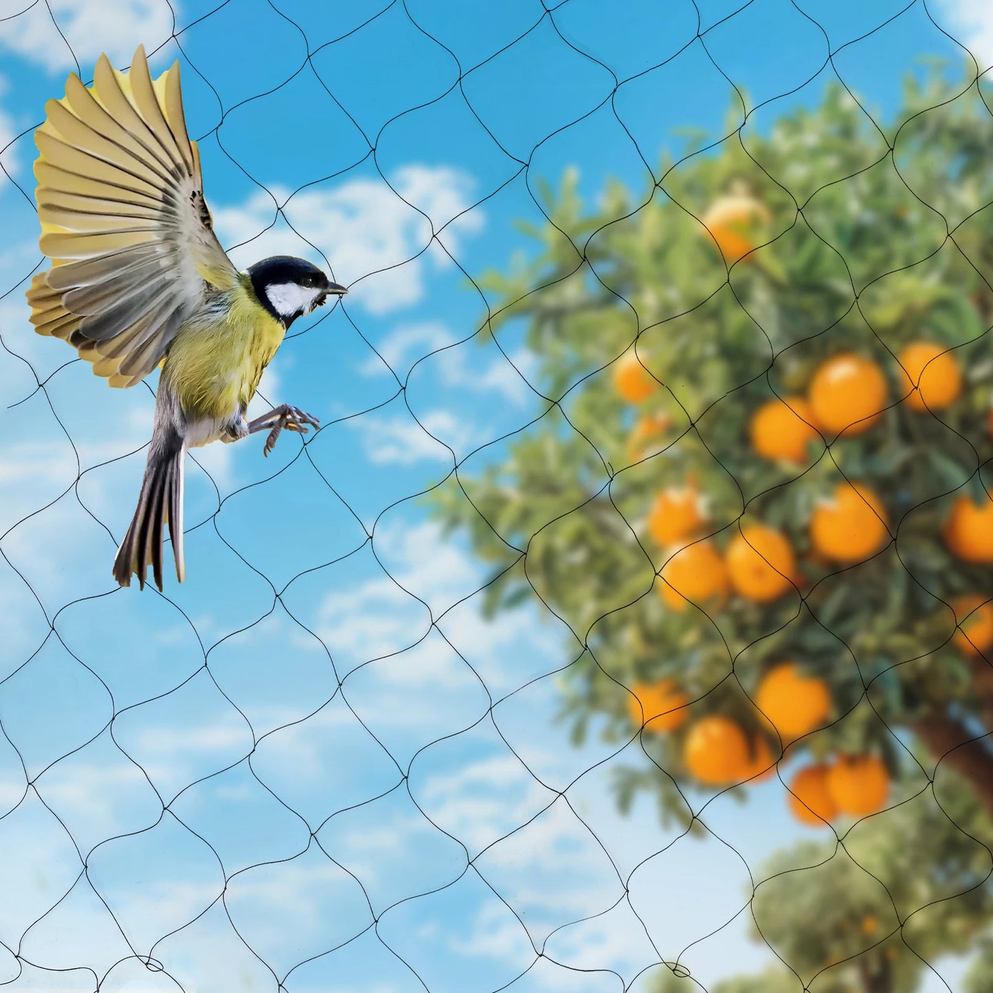 100" x 50" Black Anti Bird Netting Mesh Nylon For Fruit Crop Plant Tree For Protecting Trees from Bird, Poultry, Aviary