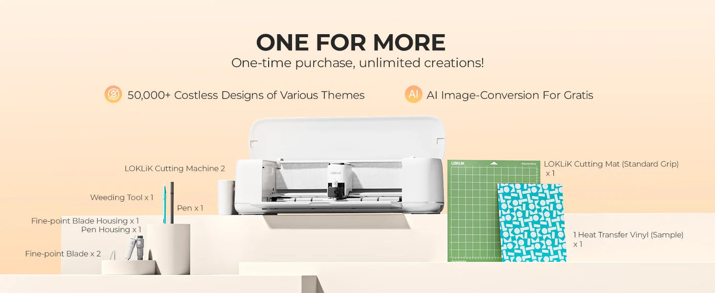 LOKLiK Vinyl Cutter Machine for all Crafts Create Customized Cards Smart Cutting Machine Compatible with iOS Android Windows Mac