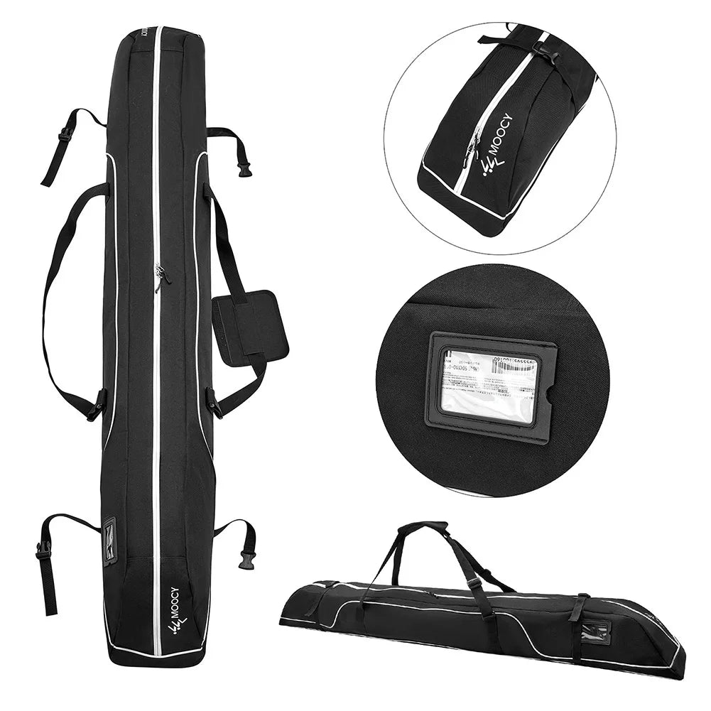 172cm Ski Travel Bag Adjustable Ski and Snowboard Equipment Travel Bag  Handle Waterproof for Snowboard Goggles Gloves