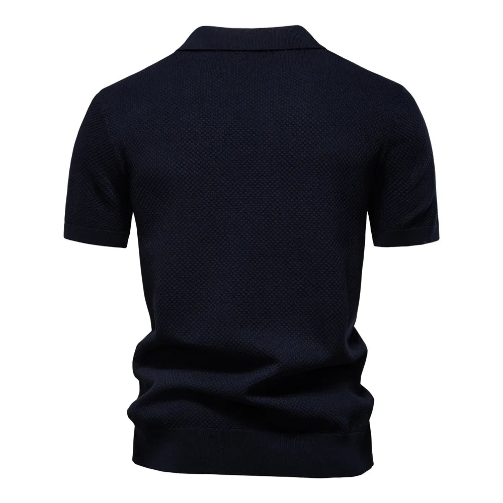 Men's Summer Breathable Polo Shirt Short Sleeve Solid Color Casual Polo Shirts for Men Lightweight Stretch Polo ﻿