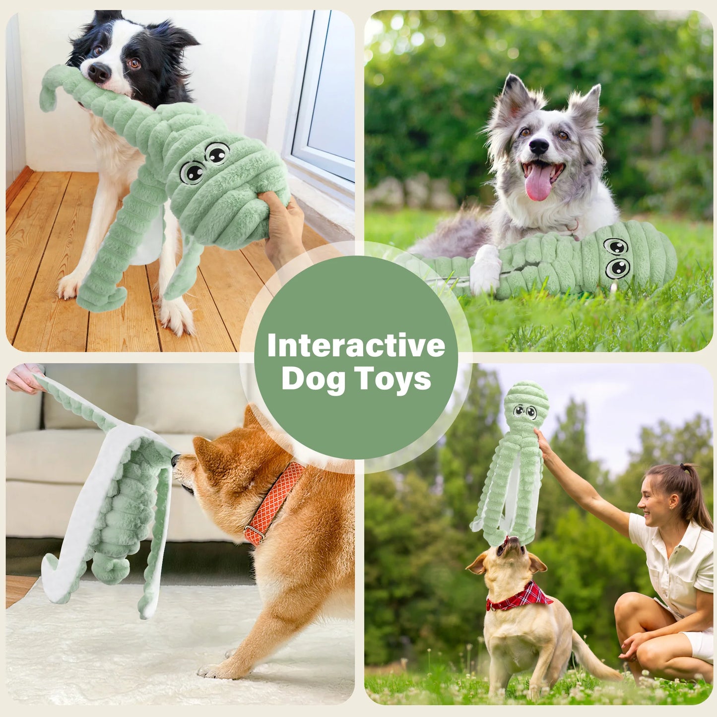 Octopus Design Pet Grinding Teeth Squeaky Plush Toy, Chewing Toy For Dog Interactive Supply, Animal Pet Toy For Small Medium Dog