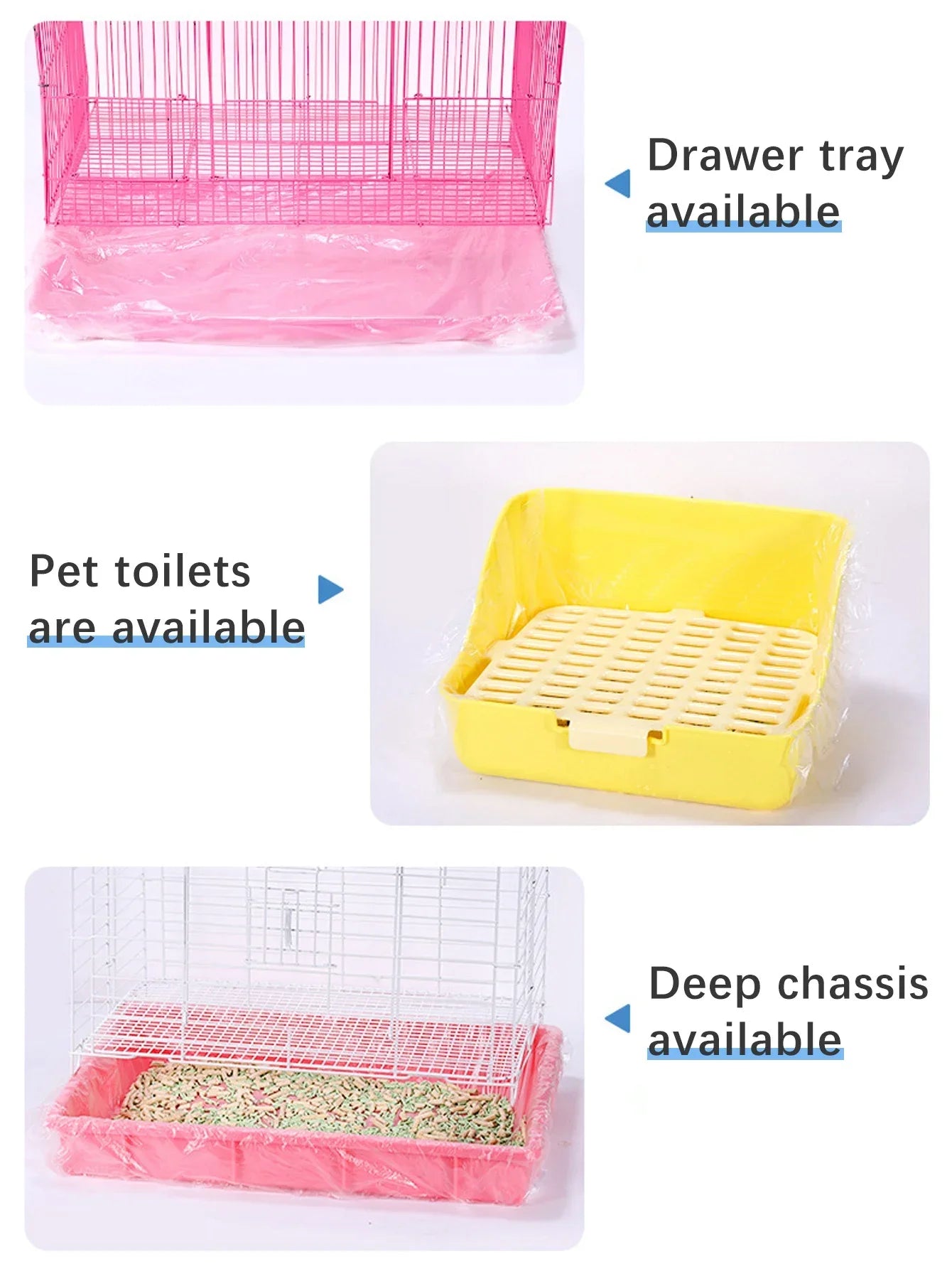 10 pcs/set Pet Tray Disposable PE Films Rabbit Litter Mat Cage Tray Cover Cage Chassis Film Cover Toilet Large Changing Pad