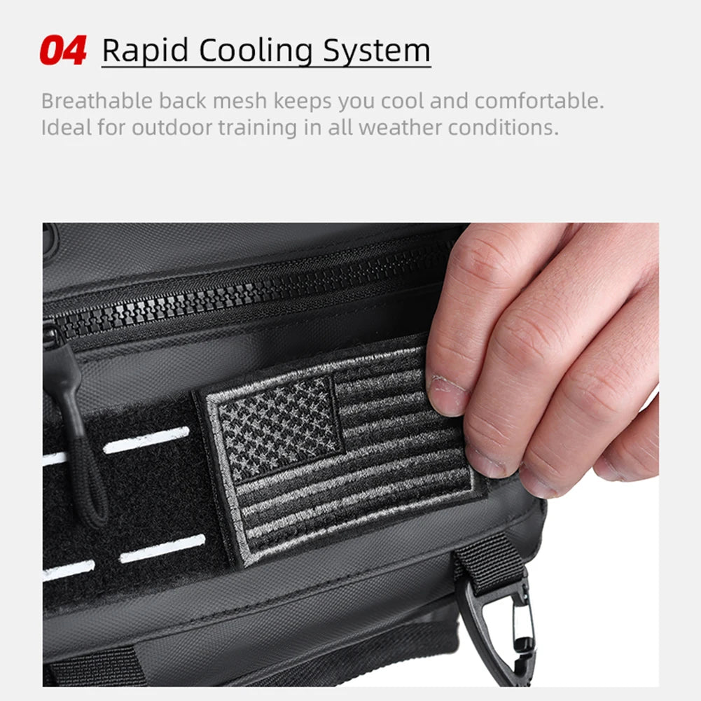 Sports Chest Bag Waist Bag Large Capacity Front Chest Pack Running Vest Bag With Built-In Phone Holder Reflective Workout Bag