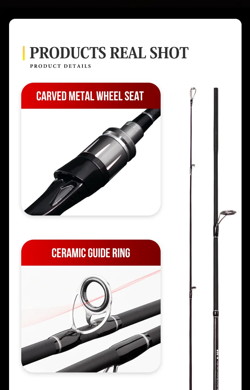 Seasir Grandmaster Spining & Casting Fihsing Rod Carbon Cloth 6kg Weight Smooth Ceramic Guide Ring Lure Weight 4-22G 1.8M-2.4M