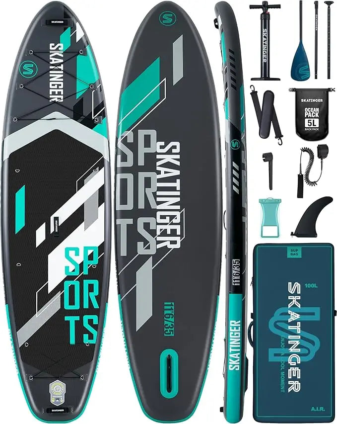 11'6×35" Super Wide Inflatable Stand Up Paddle Board, Ultra Stable Wide SUP for 2+1 People/Family/Big Size w/Shoulder Strap