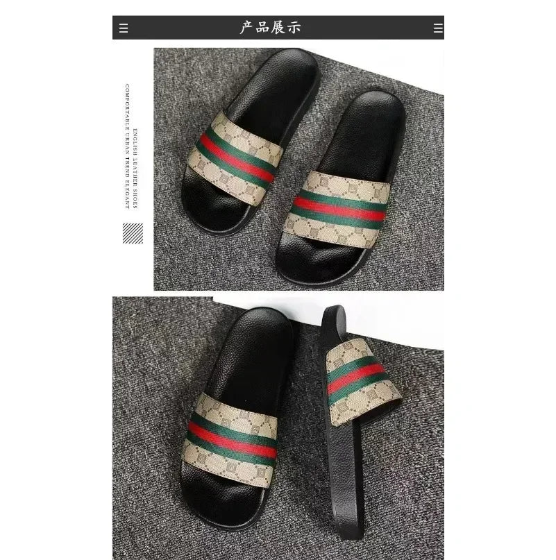 Designer Men Women Slippers Sandals with Correct Flower Box Dust Bag Shoes Snake Print Slide Summer Wide Flat Slipper SG5