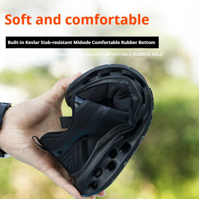 Men's Safety Shoes Anti-Impact Anti-Piercing Lightweight Work Boots Lightweight Breathable Sporty Design for Outdoor Work Shoes