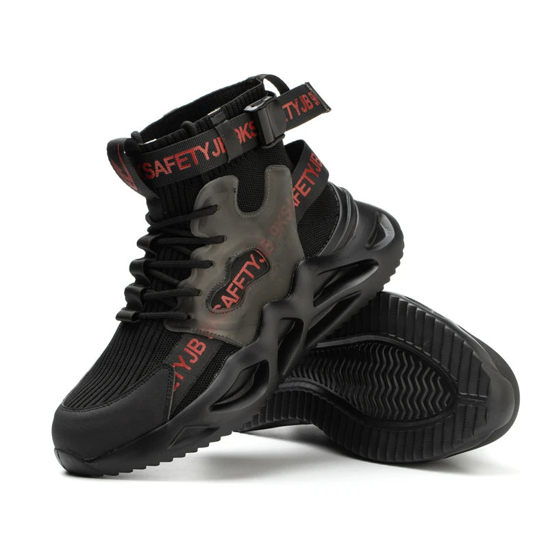 Lightweight Men Safety Shoes Steel Toe Work Sneakers Anti-smash Protective Shoes Anti-smash Anti-puncture Indestructible Shoes