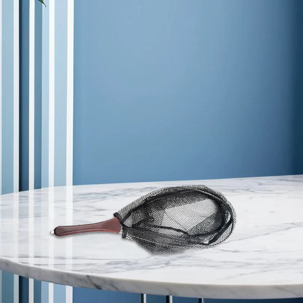 Folding Fishing Landing Net Wooden Handle Fly Fishing Net Catch and Release Net for Trout Bass Pike Fishing Tools