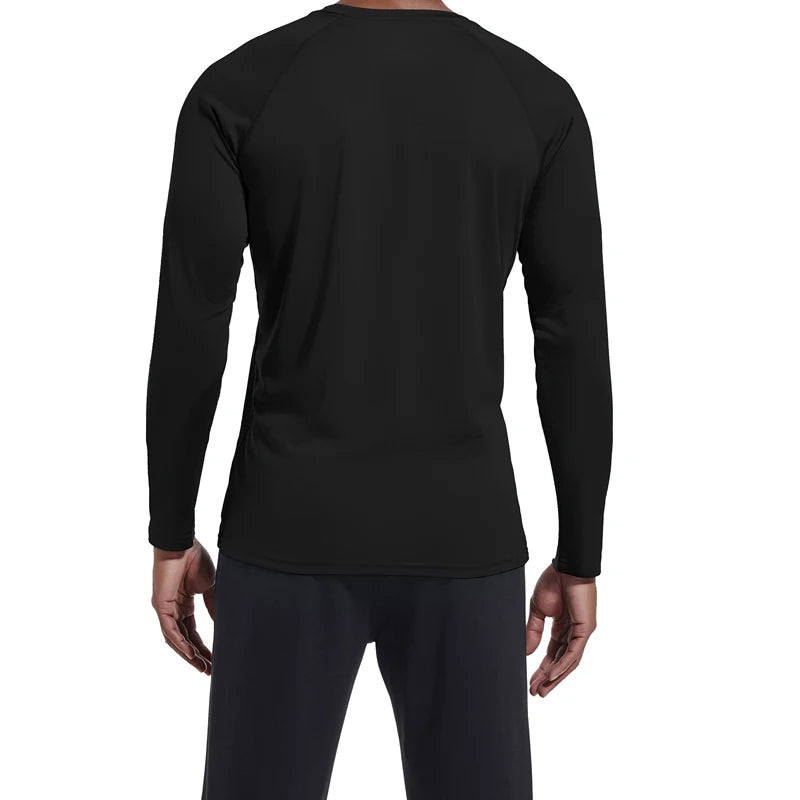 Men s Performance Long Sleeve T-shirts with UPF 50 Sun Protection for Outdoor Activities like Hiking Running and Workouts