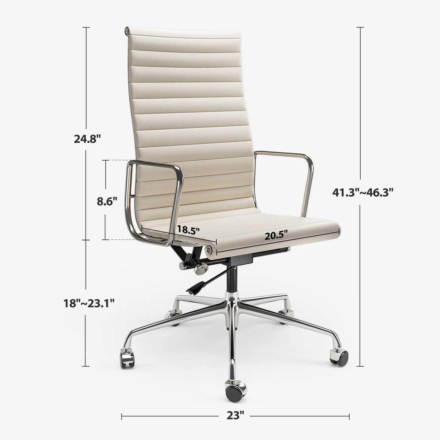 Office Guest Chair Upholstered Leather Comfortable Reception Chairs with Wheels Adjustable Swivel Rolling Office Chairs