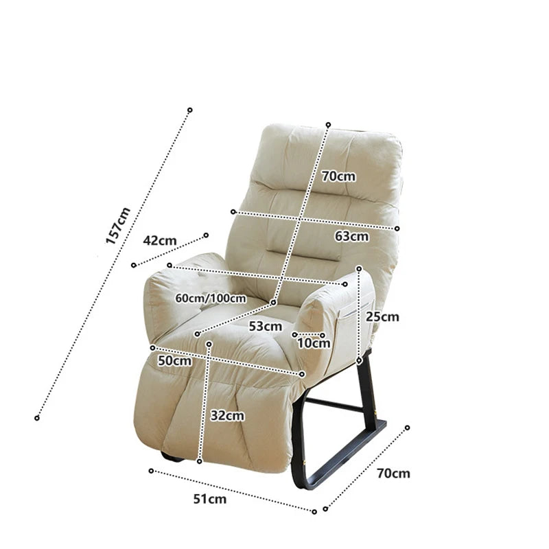 Sofa Chair Comfort Company Home Office Chairs Bedroom Reclining Backrests,Broadcast Chairs Cloth Metal adjustable Soft Foldable