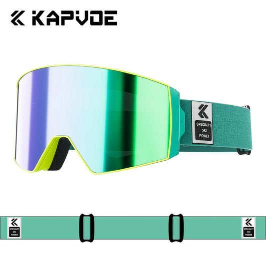 KAPVOE New Outdoor Photochromic Ski Goggles Winter Snow Sports for Unisex Snow Glasses UV400 Anti-fog Magnetic Snowboard Glasses