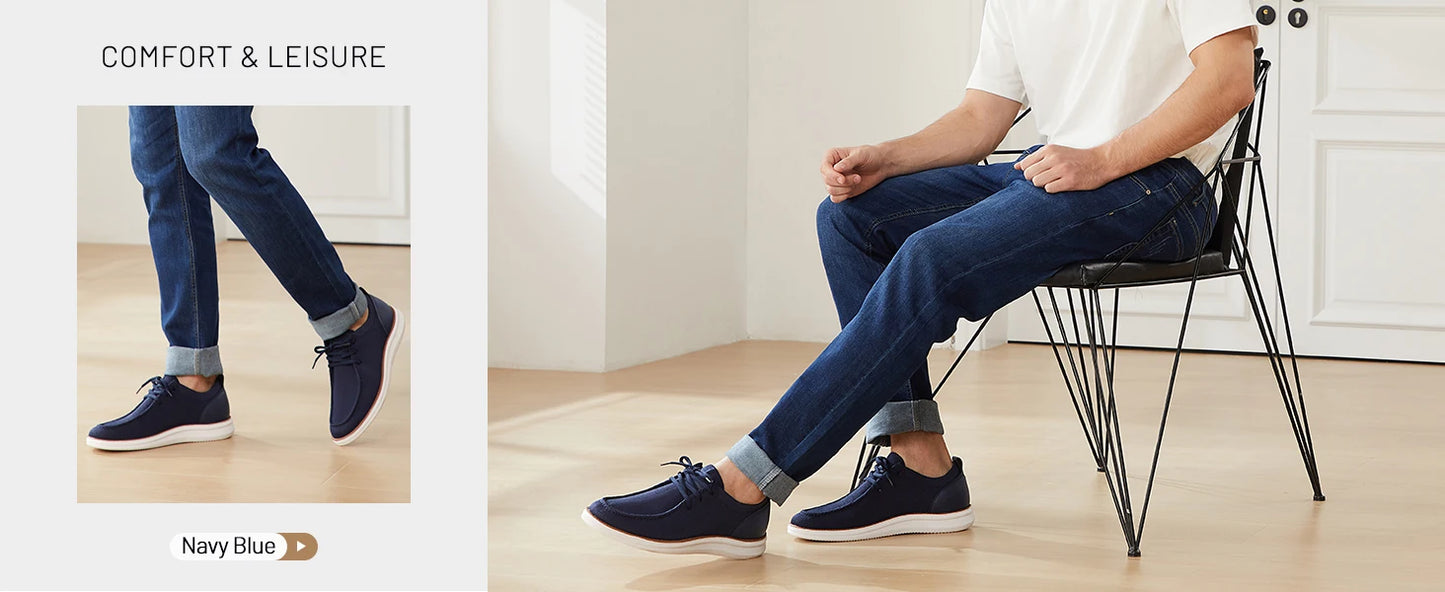 Mens Casual Shoes Wide Loafers Comfortable Walking Slip On Lightweight Breathable Lace Up Shoes