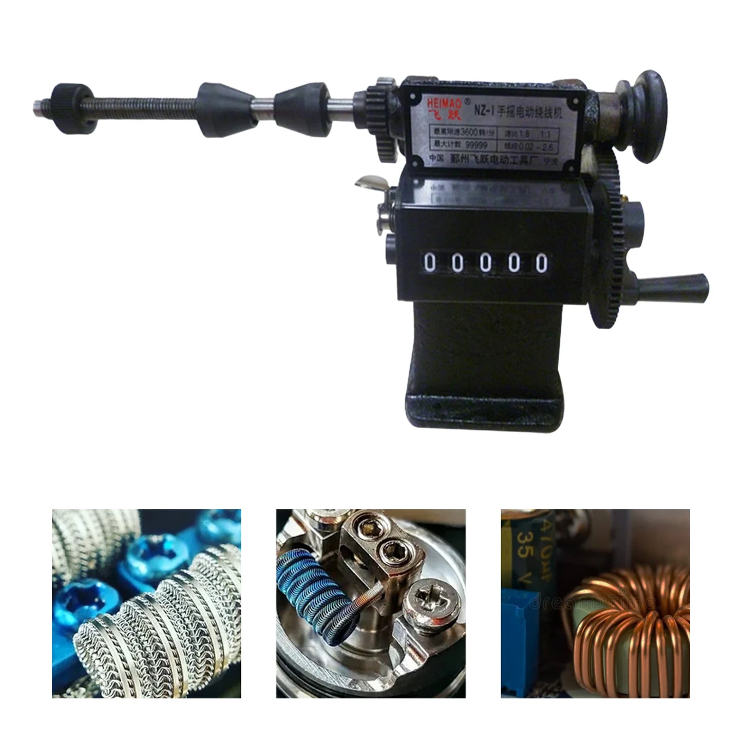 Manual Wire Winder with Counter Hand Crank Wire Winding Machine Portable and Easy to Use