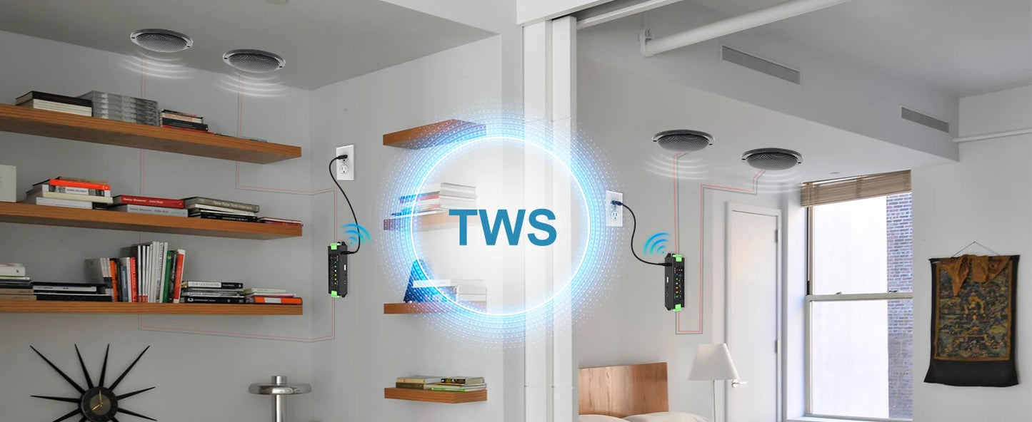 Herdio 5.25” 4PCS Flush Mount Bluetooth Ceiling Speaker System Max Power 600W Great For Humid Indoor Outdoor Kitchen Bedroom