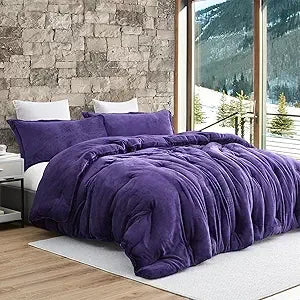 Luxurious Alaskan King Size Coma Inducer Comforter Set with Plush Filling in Parachute Purple