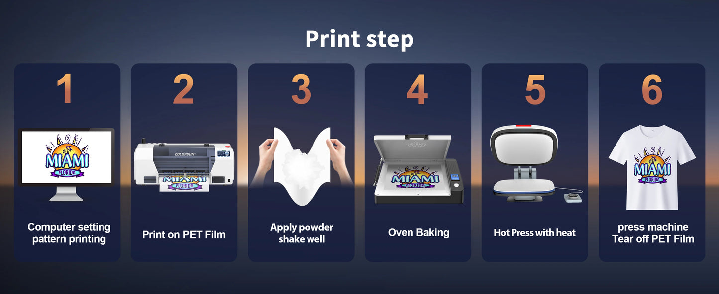 Colorsun A3 DTF Printers For Epson XP600 Impressora A3 DTF Printing Machine Drect to Film A3 DTF Printers For T-Shirt Hoodies