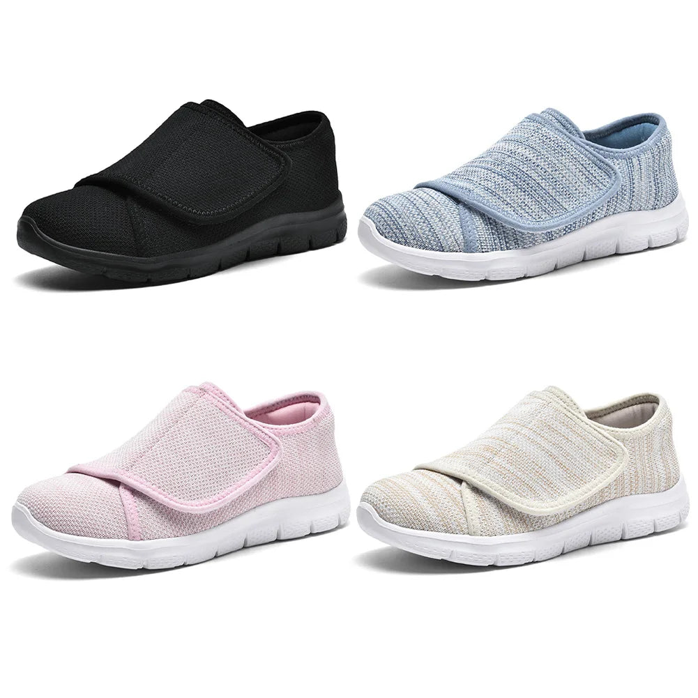Men Women Walking Shoes Comfortable Walking Sneakers Adjustable Closure Extra Wide Shoes Lightweight for Elderly Swollen Feet