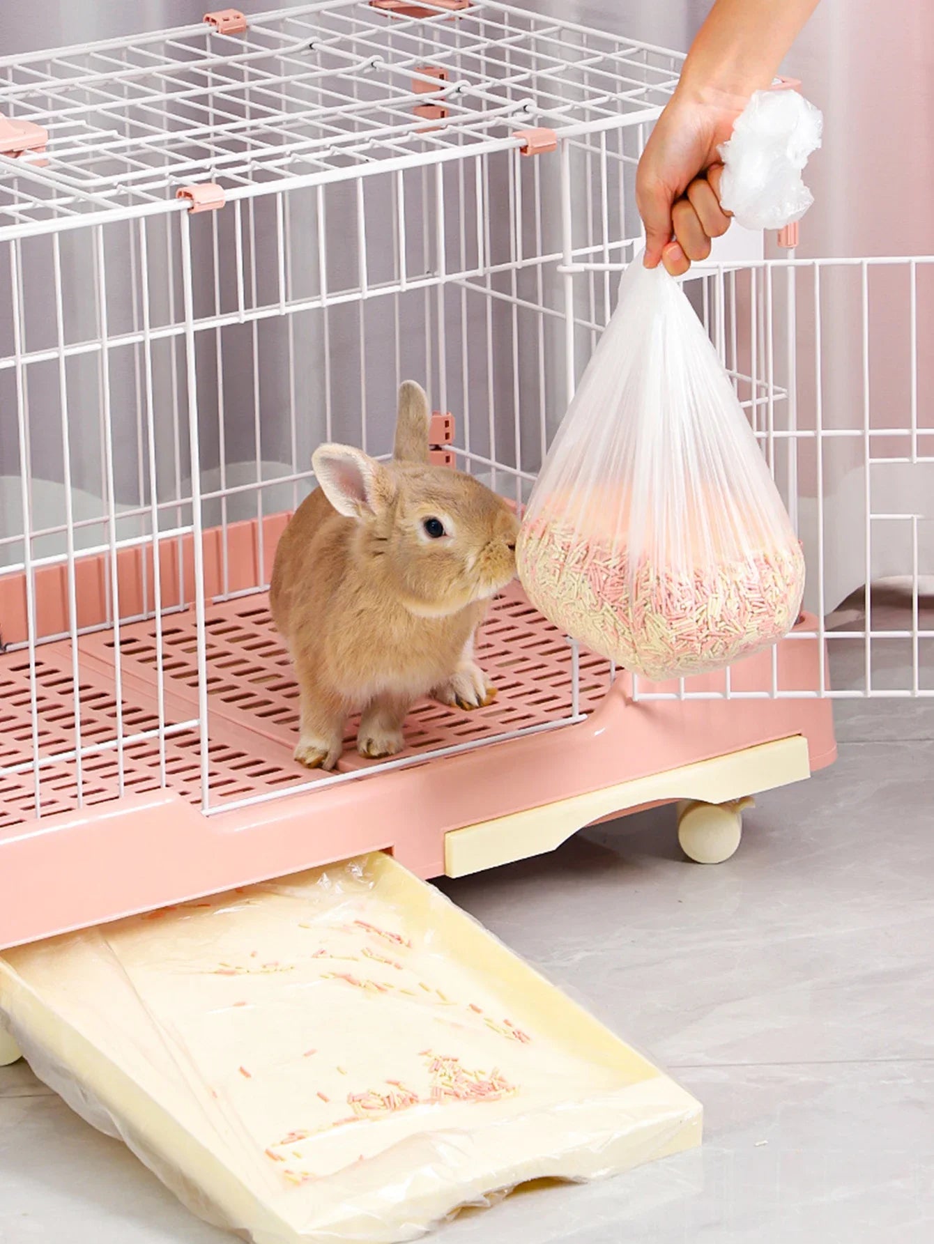 10 pcs/set Pet Tray Disposable PE Films Rabbit Litter Mat Cage Tray Cover Cage Chassis Film Cover Toilet Large Changing Pad
