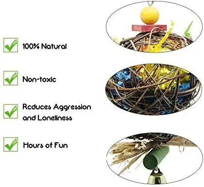 2-piece bird chew toy foraging chopper parrot cage chopper parrot cone hanging toy