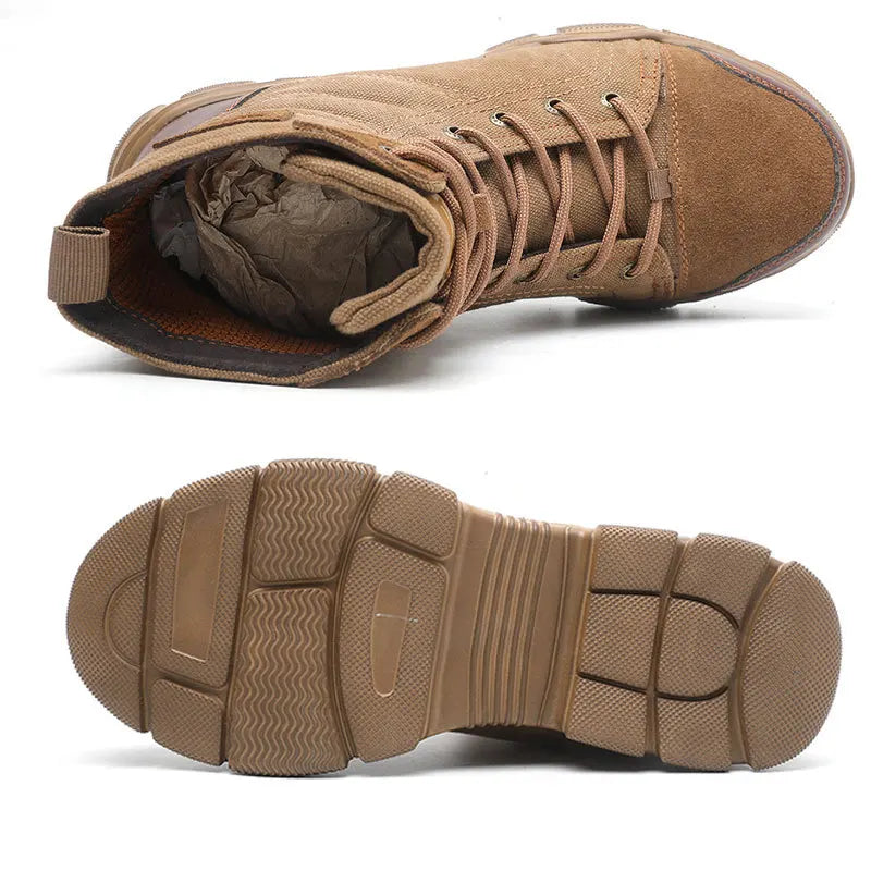 Men’s Industrial Safety Shoes Steel Toe Cap - Anti-Smash Anti-Punctur Outsole Outdoor Indestructible Construction Work Shoes