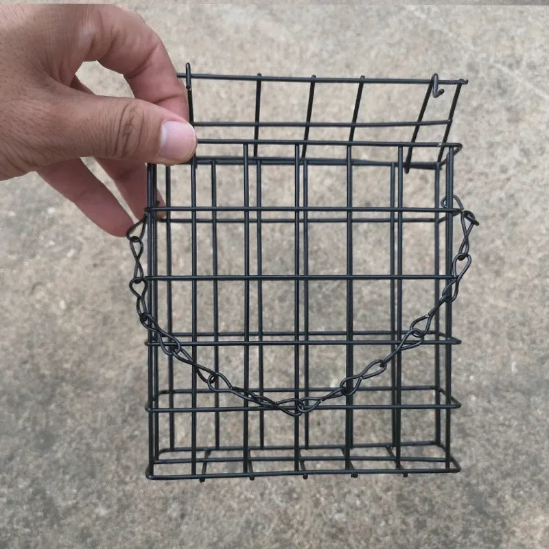 Suet Bird Feeder Cube Cage Food Container Outdoor Hanging Wild Birds Parrot Feeding Tree Portable Fruit and