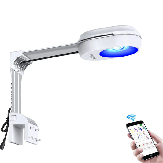 PopBloom WiFi Marine Aquarium Light RL60/RL90, Full Spectrum Aquarium Lamp LED For Coral SPS/LPS Nano Tank, Include Arm Mount