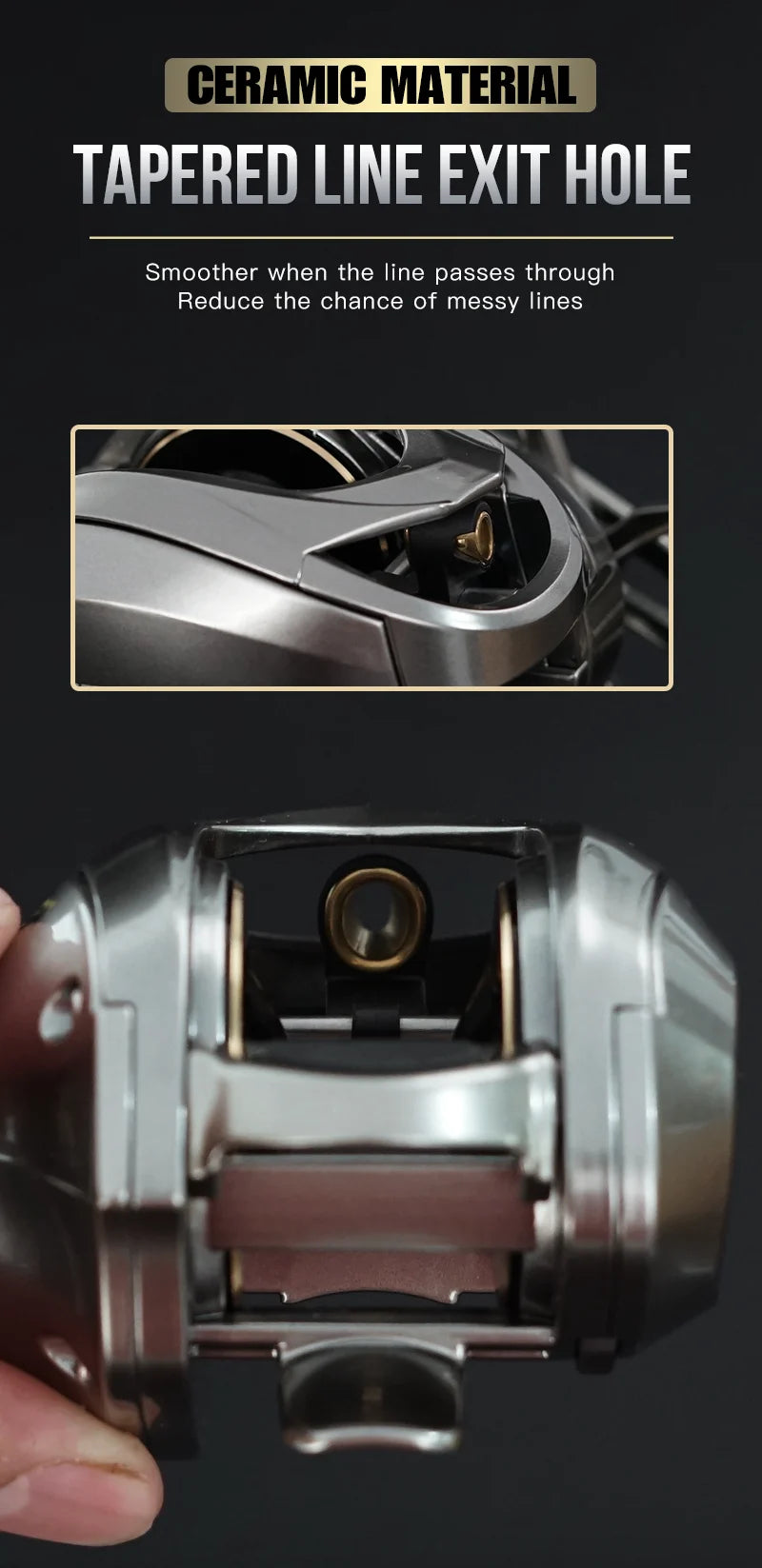 Seasir Megacuda Baitcasting Reel Drag 15KG Deep Spool 6.5:1 Aluminum Frame Carbon Side Double Handle Jigging Metal Reel Seawater