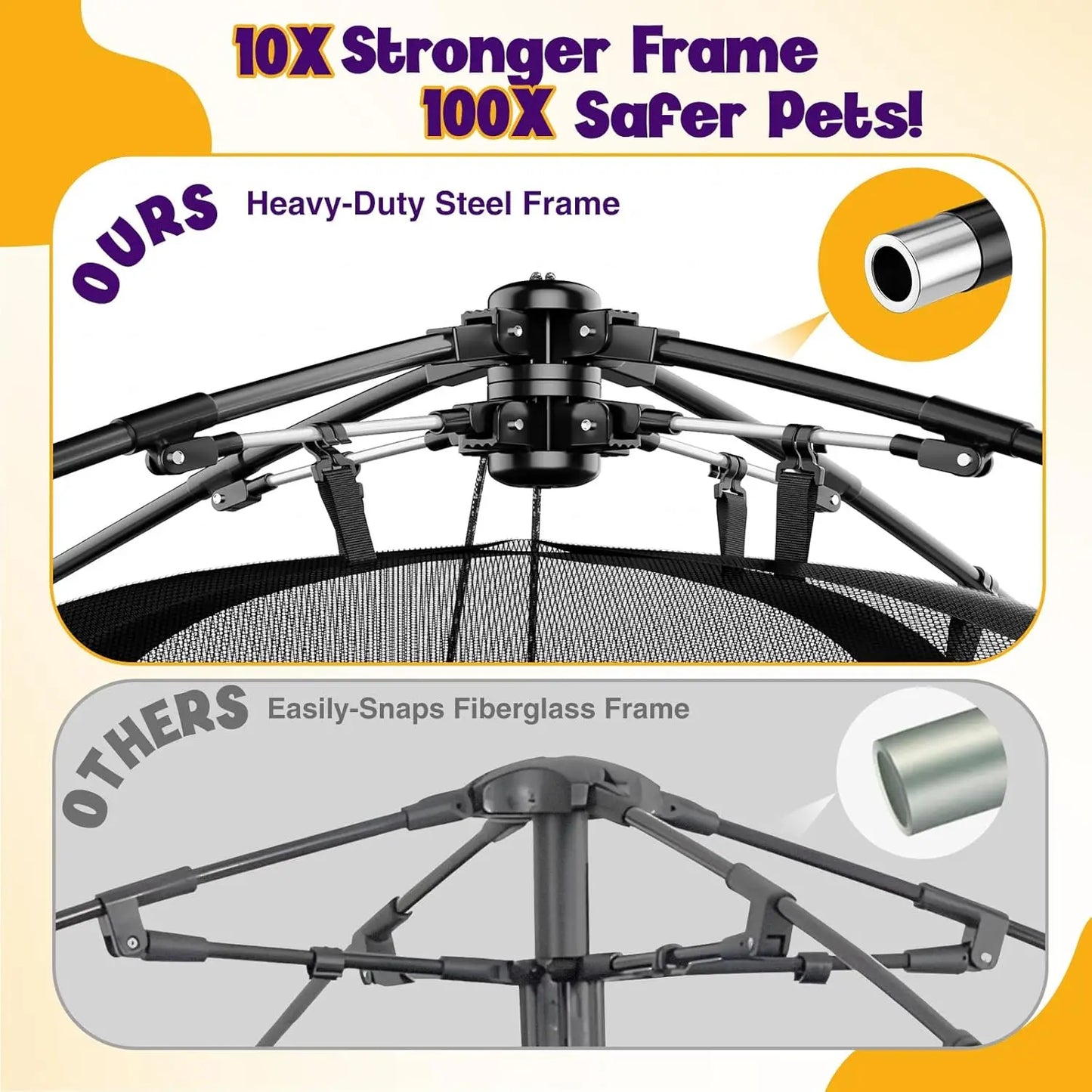 Extra Large Outdoor Cat Enclosure 2-Tier Cat Tent for Patio, Balcony, Indoor & Camping,Foldable Outdoor Cat Playpen