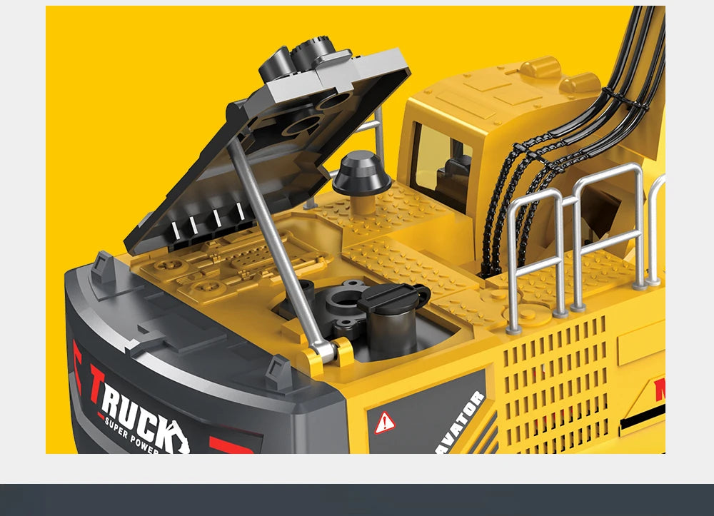 Alloy Excavator Rc Cars Trucks 17CH Dumper Remote Control Car Tractor 1/18 Engineering Electric Vehicles for Kids Boys Children