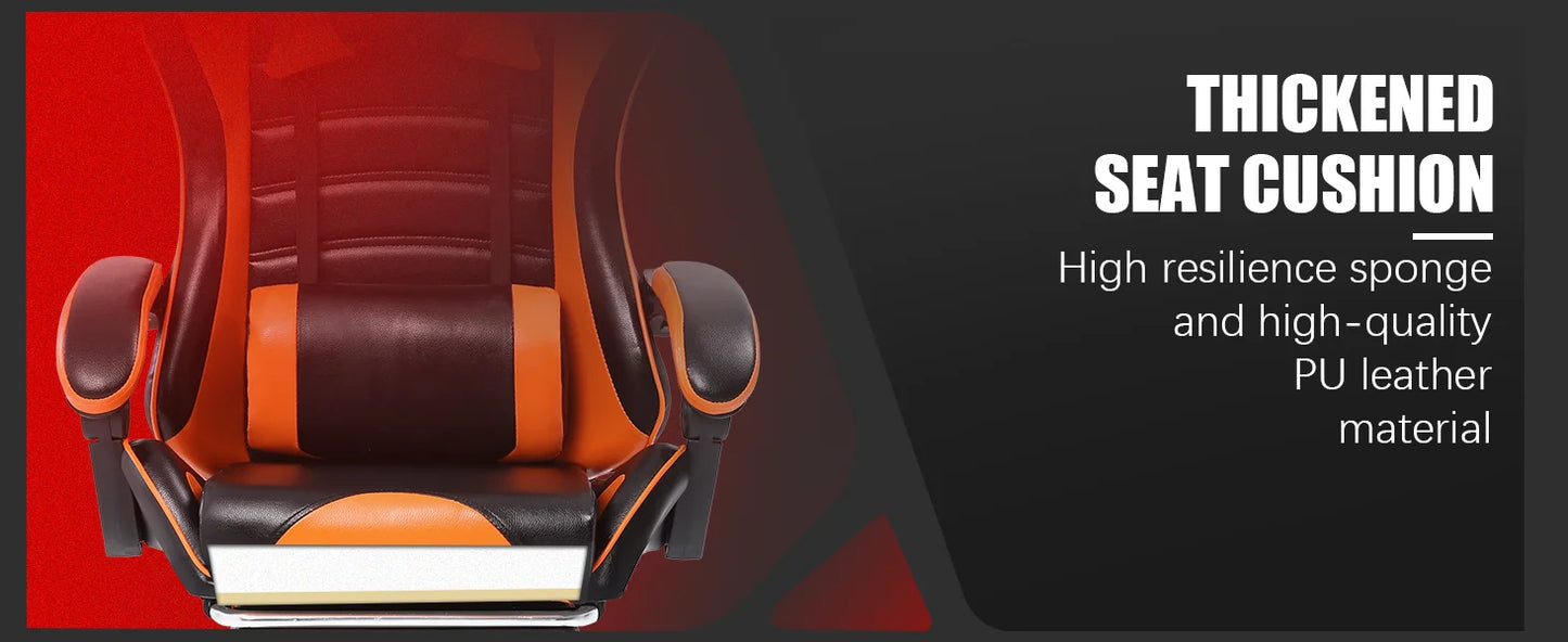 Ergonomic Gaming Chair for Adults, Comfortable Computer Chair for Heavy People, Adjustable Lumbar Office Desk Chair with Wheels,