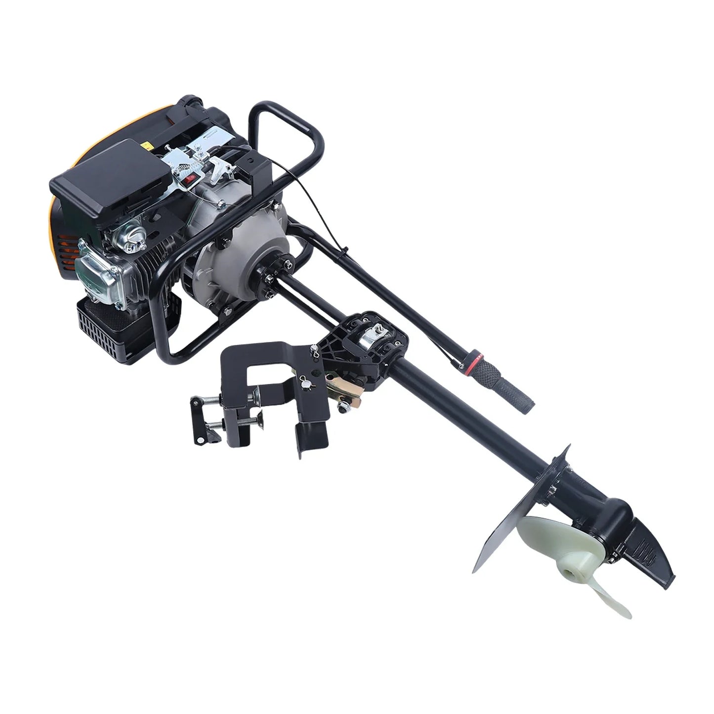 4-Stroke 9HP Outboard Motor 225CC Heavy-Duty Outboard Motor Fishing Boat Marine Engine for Fishing Aquaculture Outdoor Adventure