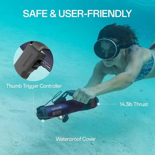 Water Sports Diving Scooter with Removable Handle, Compact and Portable Water Scooter for Adults&Kids
