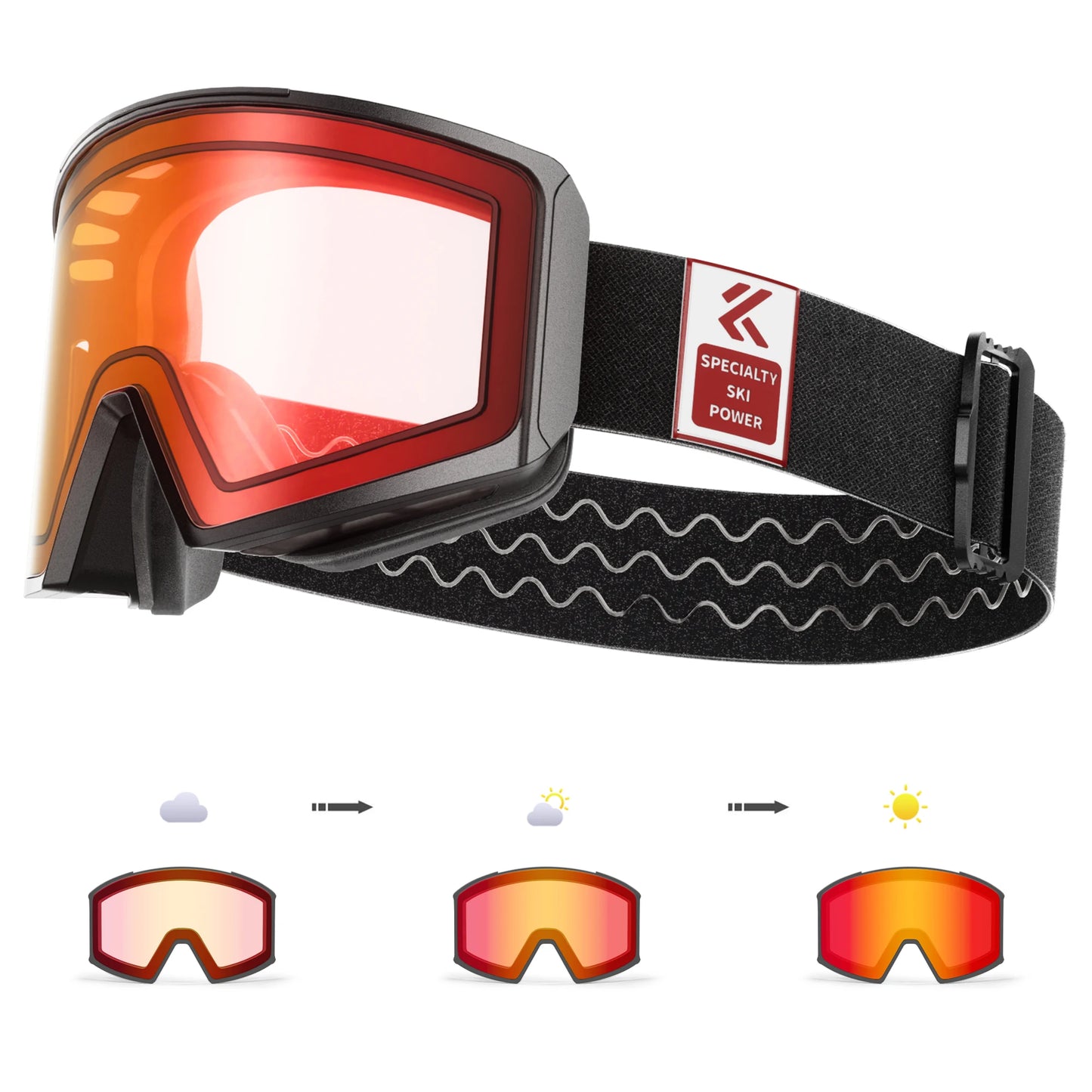 KAPVOE New Outdoor Photochromic Ski Goggles Men Snowboard Glasses Women Winter Snow Sunglasses UV400 Magnetic Attraction Lens
