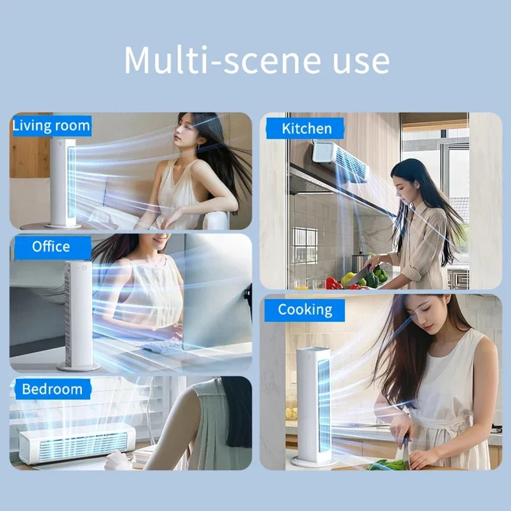 Leafless  Fan Remote Control Strong Wind Electric Fan LED Desktop Standing Fan for Bedroom Living Rooom Bathroom