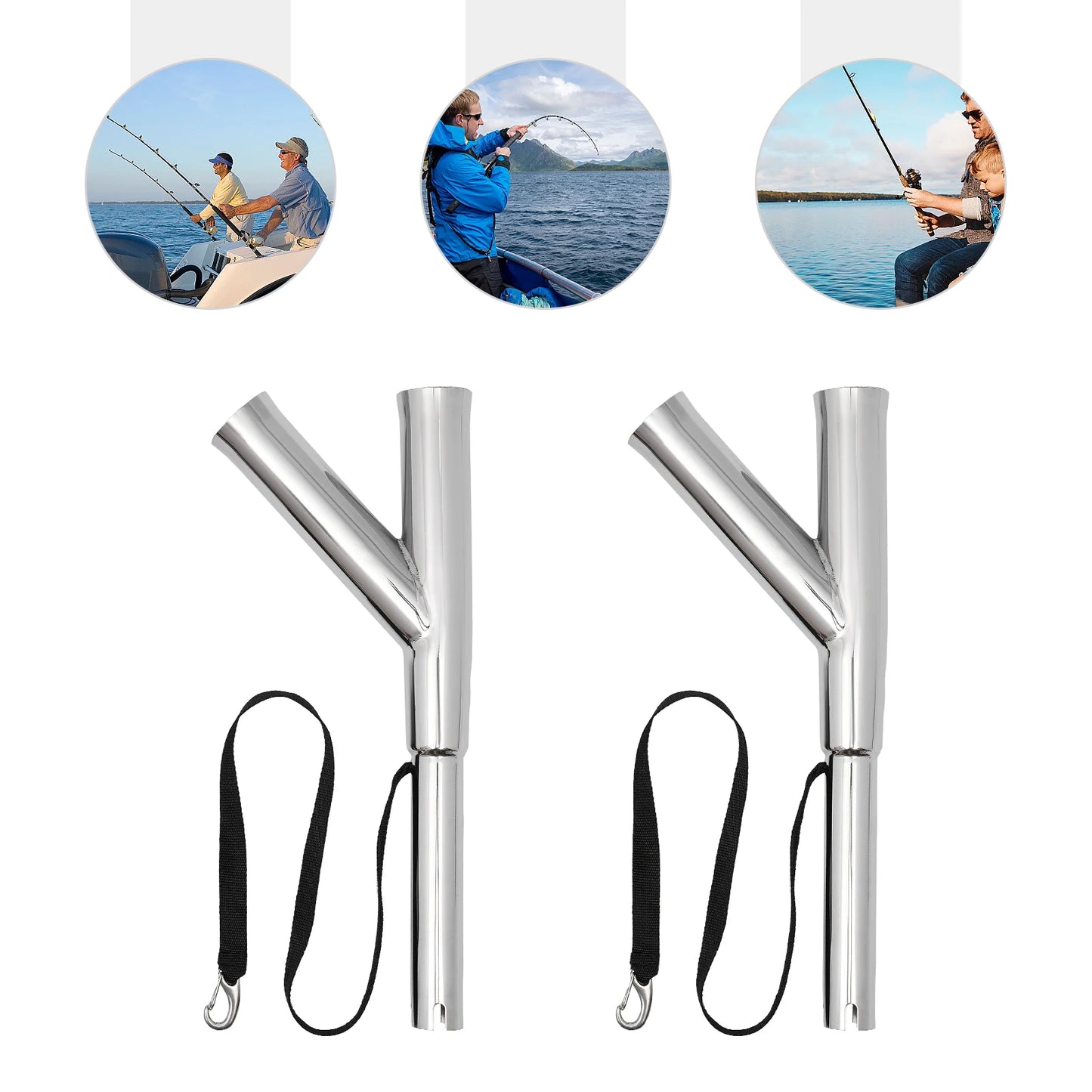 Pair of Boat Outrigger Rod Holder Adjustable Fishing Rod Holder for Marine Yacht